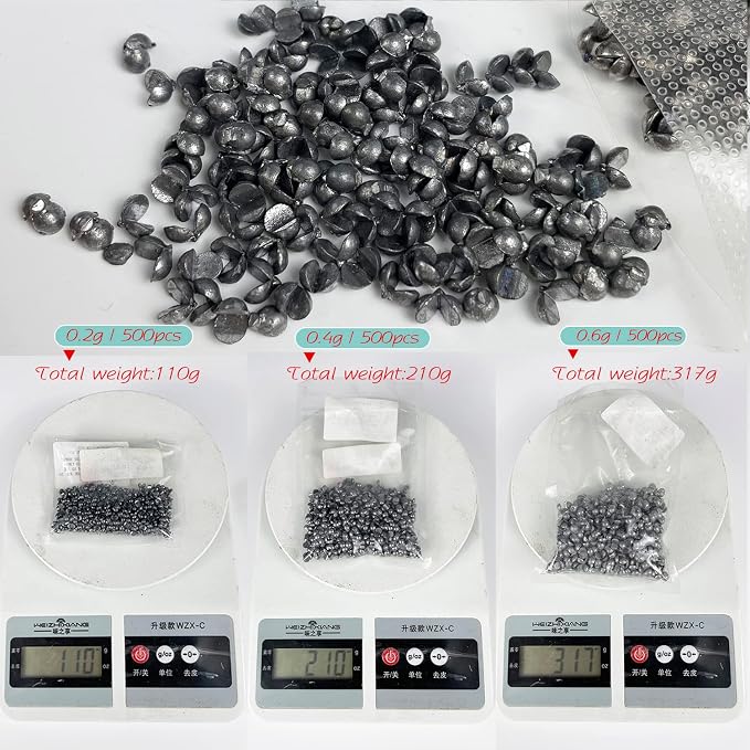 Removable Split-Shot,500Pcs Lead Sinking Split Shots Fishing Sinkers,Fishing Weights Sinkers