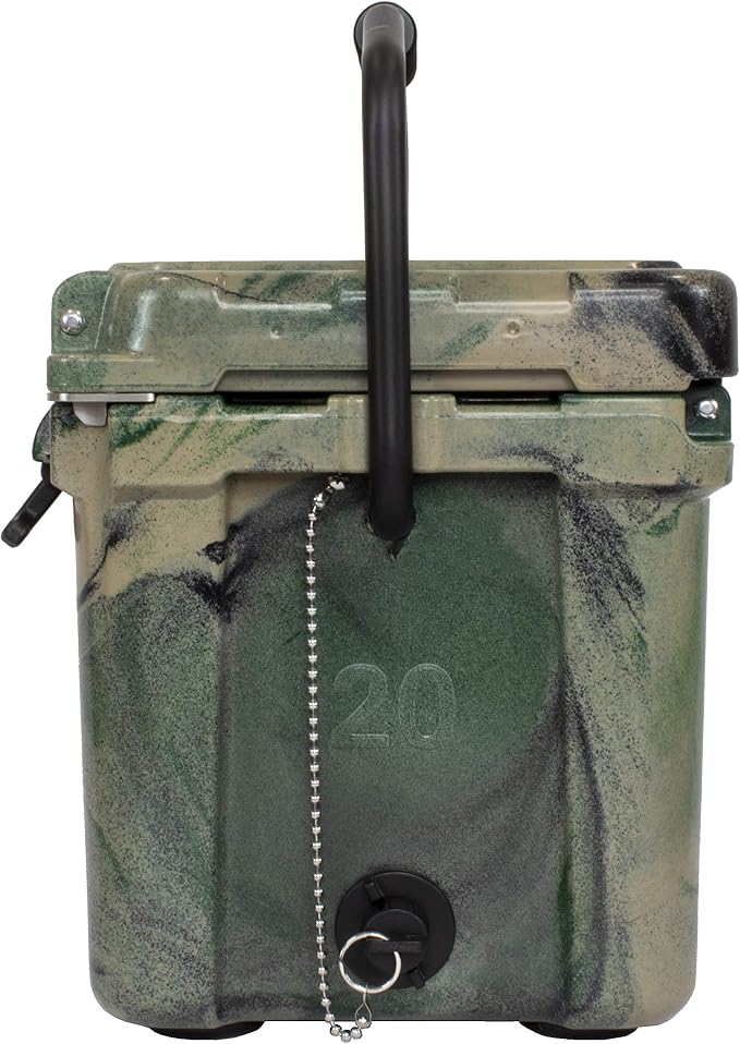 USA Made Frosted Frog Camo 20 Quart Ice Chest Heavy Duty High Performance Roto-Molded Commercial Grade Insulated Cooler