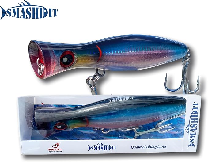 Saltwater Popper Lure Topwater Popper Lure Saltwater, Fishing Accessories for Saltwater Surface Casting and Freshwater Surface Fishing, Large Predator Fish