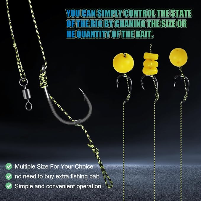 CWSDXM Carp Fishing Hair Rigs Baits Carp Rigs Kit Fishing Equipment Accessories 70pcs/206pcs