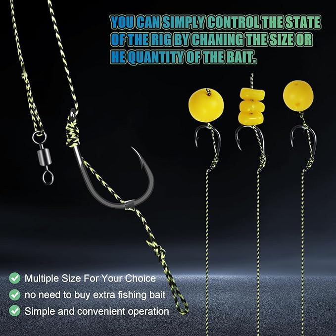 CWSDXM Carp Fishing Hair Rigs Baits Carp Rigs Kit Fishing Equipment Accessories 70pcs/206pcs