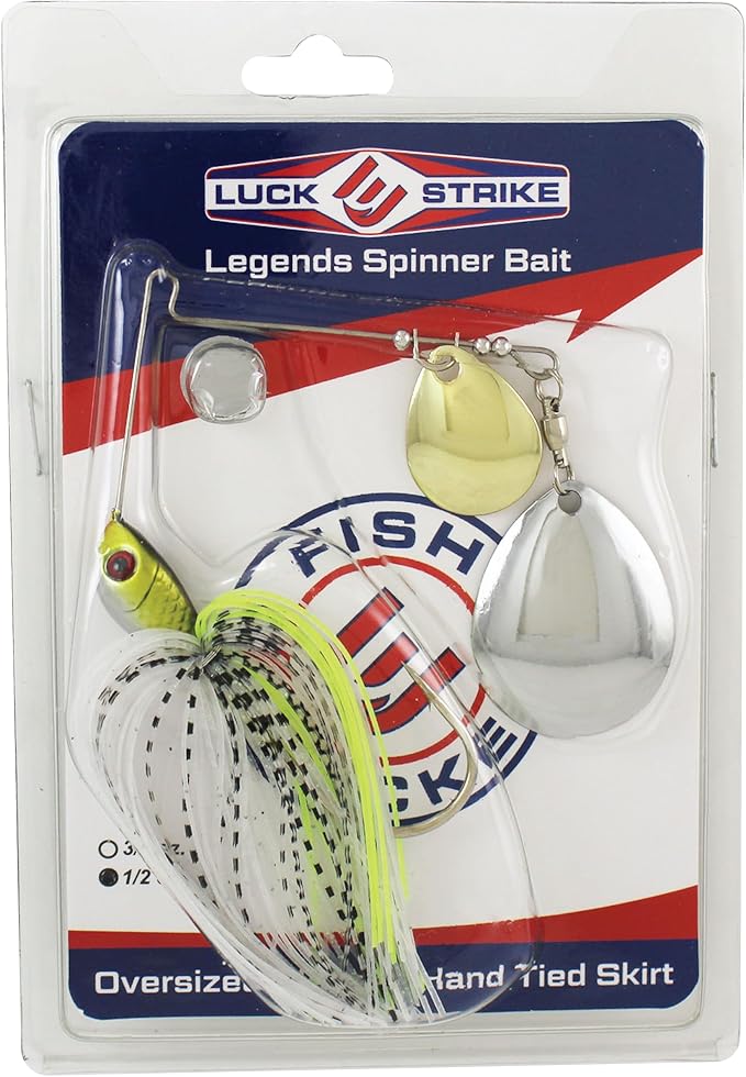 Luck E Strike Jimmy Houston Legends Spinner Bait with Colorado Blades (1/2 Ounce Spinnerbait) 5/0 Hook