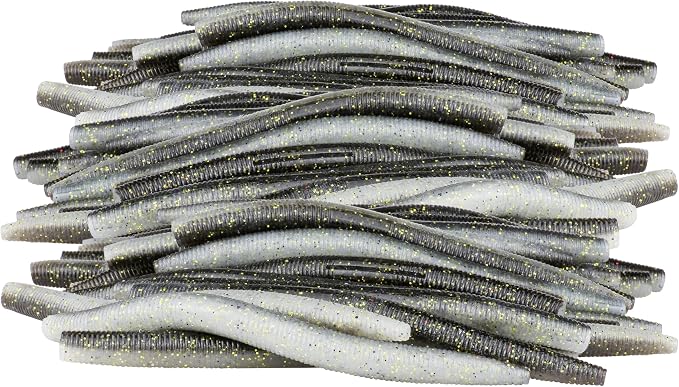 Soft Fishing Worm 100PCS, 3/4/5/6" Mega Value Pack Senko Style Soft Lures for Bass, Plastic Worm Stick Baits, Multicolor, Cost-Effective Fishing Gift