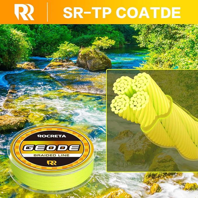 Geode Braided Fishing Line, Super Strong Power Braid Lines for Saltwater and Freshwater Fish 8-50lb, 150yds/300yds/500yds/1000yds