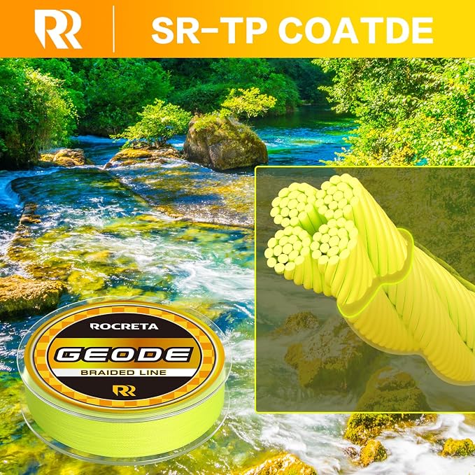 Geode Braided Fishing Line, Super Strong Power Braid Lines for Saltwater and Freshwater Fish 8-50lb, 150yds/300yds/500yds/1000yds