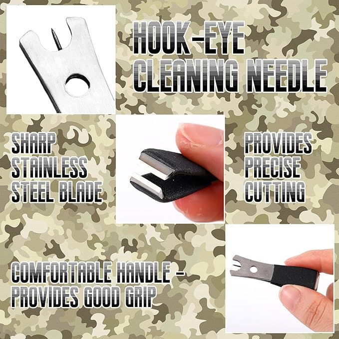 Therwen 2 Pcs Black Fly Fishing Nipper with Fishing Line Clippers with Hook Eye Cleaner Pin Stainless Steel Cutting Tool Line Cutter Nipper Multi Functional Accessories