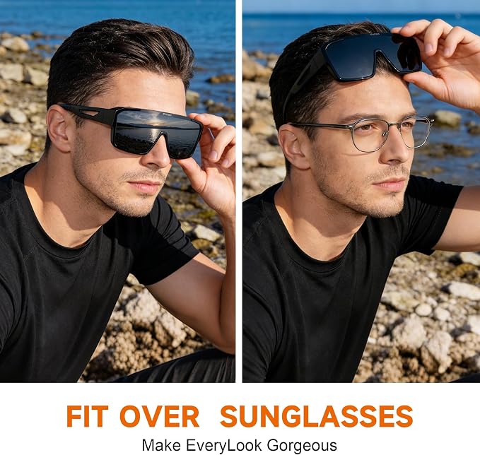 suoso Sports Polarized Fit Over Glasses: Men and Women UV400 Protection SunGlasses for Driving Fishing