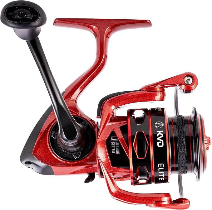 Lew’s KVD Elite Spinning Fishing Reel, Size 300, 6.2:1 Gear Ratio, 6+1 Bearings, Shallow Spool