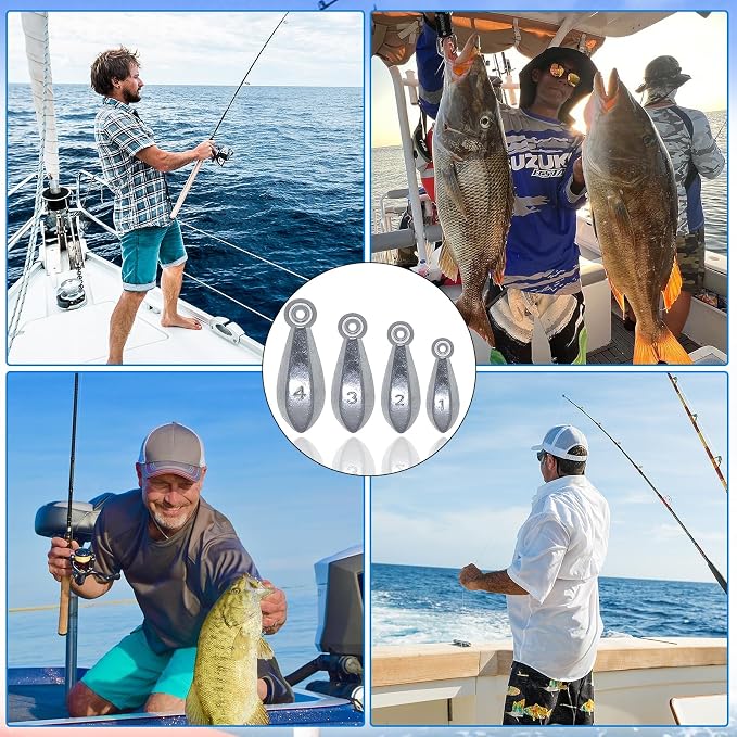 Fishing Weights Sinkers Bullet Fishing Weights Sinkers Ocean Saltwater Surf Fishing Gear Fishing Assortment 1oz 2oz 3oz 4oz