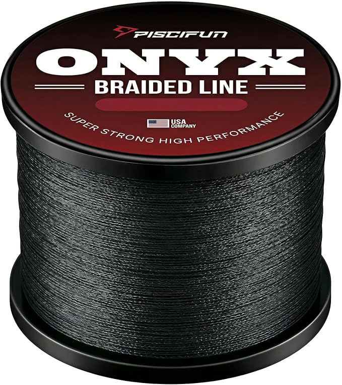 Piscifun Onyx Braided Fishing Line, Superline Abrasion Resistant Braided Lines, Zero Stretch Super Strong, Low Memory, Fast Water Cutting PE Fishing Lines, 6lb-150lb