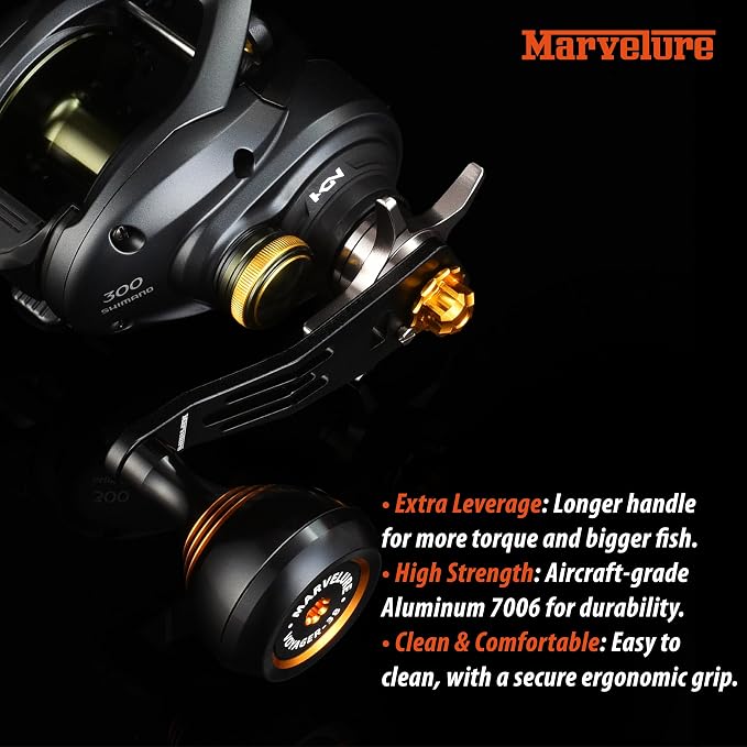 Power Handle 2.95'' (75 mm) Compatible for Shimano Curado Tranx, Daiwa Lexa, Penn Fathom Squall Low Profile, Okuma Komodo, Quantum Accurist Baitcasting Reels