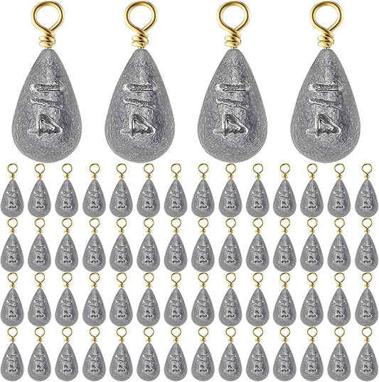 Bass Casting Swivel Bell Sinkers Fishing Weights Drop Shaped Fishing Sinkers Catfish Weights for Ocean Saltwater Surf Bass Casting Gear Tackle