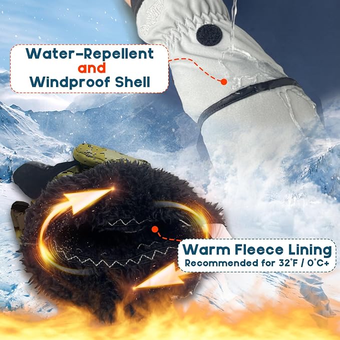 Riverruns Winter Fishing Gloves Convertible Mittens and Fingerless Gloves for Men Women, Ideal for Ice Fishing, Photography, Hunting, Outdoor Use