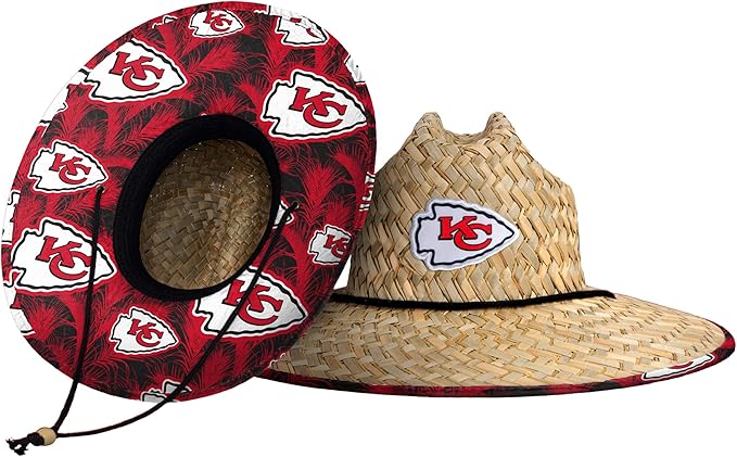 FOCO Men's NCAA College Team Logo Floral Straw Sun Hat