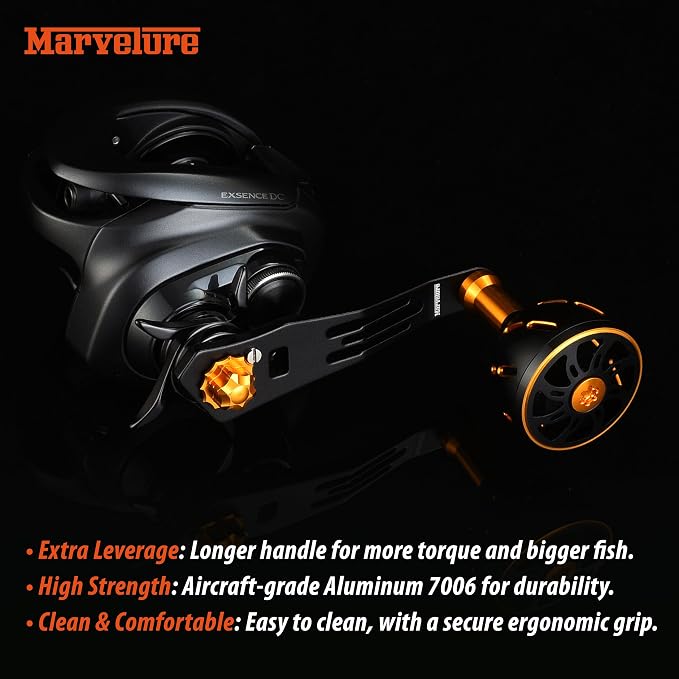 Power Handle 2.95'' (75 mm) Compatible for Shimano Curado Tranx, Daiwa Lexa, Penn Fathom Squall Low Profile, Okuma Komodo, Quantum Accurist Baitcasting Reels