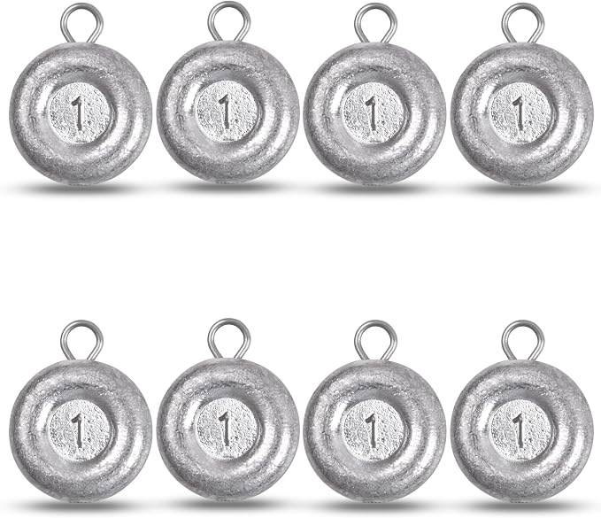 Disc Sinkers Fishing Weights, Coin Fishing Sinkers Weights Saltwater Surf Fishing Weights Bottom Drifting Trolling Catfishing Fishing Sinkers Saltwater Gear Tackle 1oz 2oz 3oz 4oz 5oz 6oz 8oz