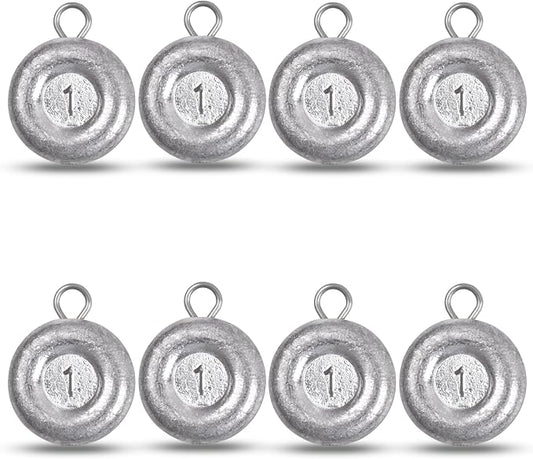Disc Sinkers Fishing Weights, Coin Fishing Sinkers Weights Saltwater Surf Fishing Weights Bottom Drifting Trolling Catfishing Fishing Sinkers Saltwater Gear Tackle 1oz 2oz 3oz 4oz 5oz 6oz 8oz