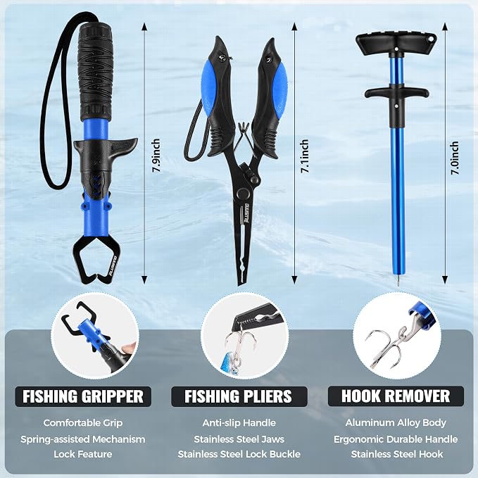 PLUSINNO Fishing Gear,Fishing Backpack with Floating Fishing Net,Tackle Boxes,Waterproof Fishing Tackle Bag,Fishing Gifts for Men