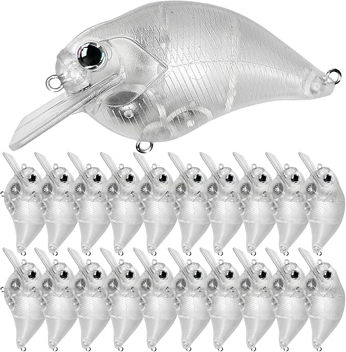 10pcs/20pcs Fishing Blanks Lures Kit Fishing Topwater Unpainted Swimbait Unpainted Crankbaits Hard Baits DIY Lure for Bass Salmon Trout Saltwater and Freshwater