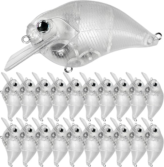 10pcs/20pcs Fishing Blanks Lures Kit Fishing Topwater Unpainted Swimbait Unpainted Crankbaits Hard Baits DIY Lure for Bass Salmon Trout Saltwater and Freshwater