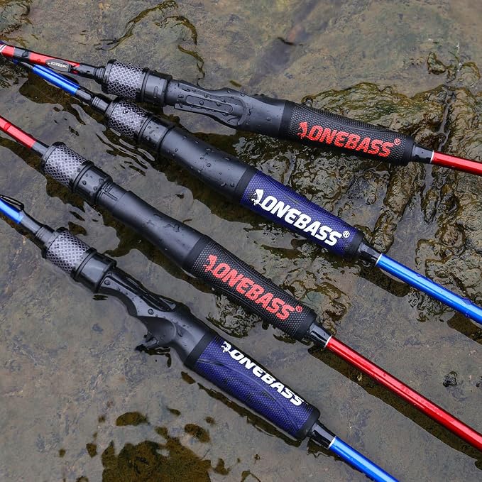 One Bass Fishing Rods,IM7 Graphite Spinning Rod & Casting Rod, 2 Pc Strong Quality Baitcasting Rod with Super Polymer Handle