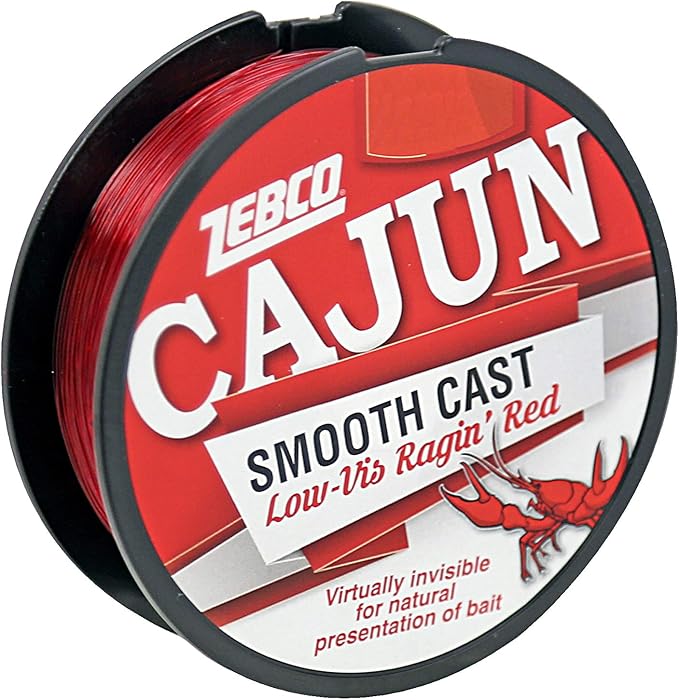 Zebco Cajun Line Smooth Cast Fishing Line, Low Vis Ragin' Red