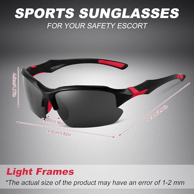 4 PACK Polarized Sport Sunglasses for Women Men UV Protection,Running Cycling Fishing Sunglasses Outdoor