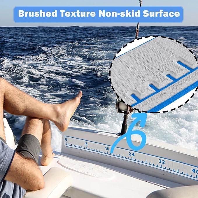 Fish Ruler for Boat 40in EVA Foam Fish Measuring Ruler with Self-Adhesive Backing for Fishing Kayaks Accessories Fish Ruler Measurement Sticker Tool for Fish Boat