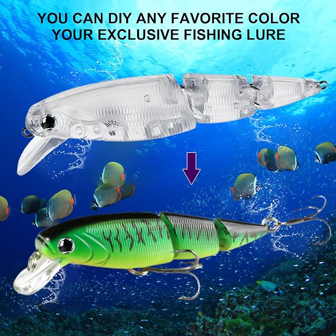10pcs/20pcs Fishing Blanks Lures Kit Fishing Topwater Unpainted Swimbait Unpainted Crankbaits Hard Baits DIY Lure for Bass Salmon Trout Saltwater and Freshwater