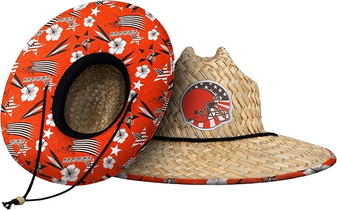 FOCO Men's NCAA College Team Logo Floral Straw Sun Hat