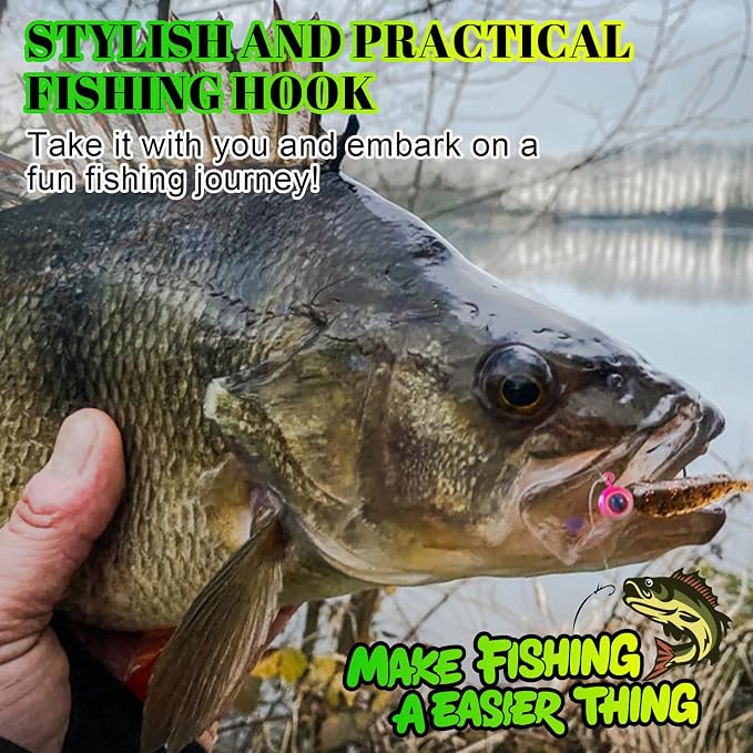Crappie Jig Heads Painted Jigheads with 3D Eye Ball, 1/8oz to 3/8oz (20-40Pcs) - Sharp V-Shaped Hooks for Walleye, Bass & Panfish Fishing