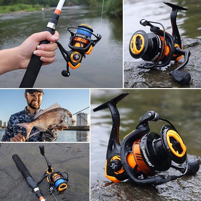 Sougayilang Fishing Reel, Ultralight Spinning Reel with Aluminum Spool, 5.2:1 High Speed Spinning Fishing Reel, 1000-6000 Series for Freshwater