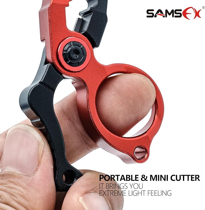 SAMSFX Mini Fishing Pliers with Fly Fishing Zinger Retractor, Fish Hook Remover Tool, Split Ring Pliers for Saltwater & Freshwater, Tungsten Carbide Cutters, Fishing Gear Gift for Anglers