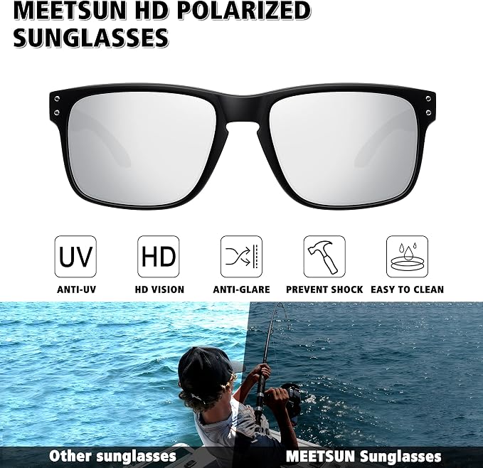 MEETSUN Polarized Sunglasses for Men Women Sports Driving Fishing Glasses UV400 Protection