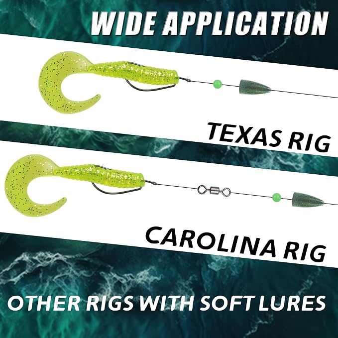 30Pcs Bullet Fishing Worm Slip Sinkers Weights - Texas Rig and Carolina Rig Weights for Bass Fishing Size 1/2oz 3/8oz 1/4oz 3/16oz 1/8oz 1/16oz