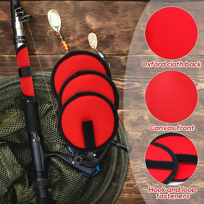 6pcs Fishing Lure Protective Covers, 3 Transparent PVC Fish Hook Covers & 3 Oxford Cloth Hook Protectors Lure Guard Protector for Fishing Rod Safety & Tackle Storage