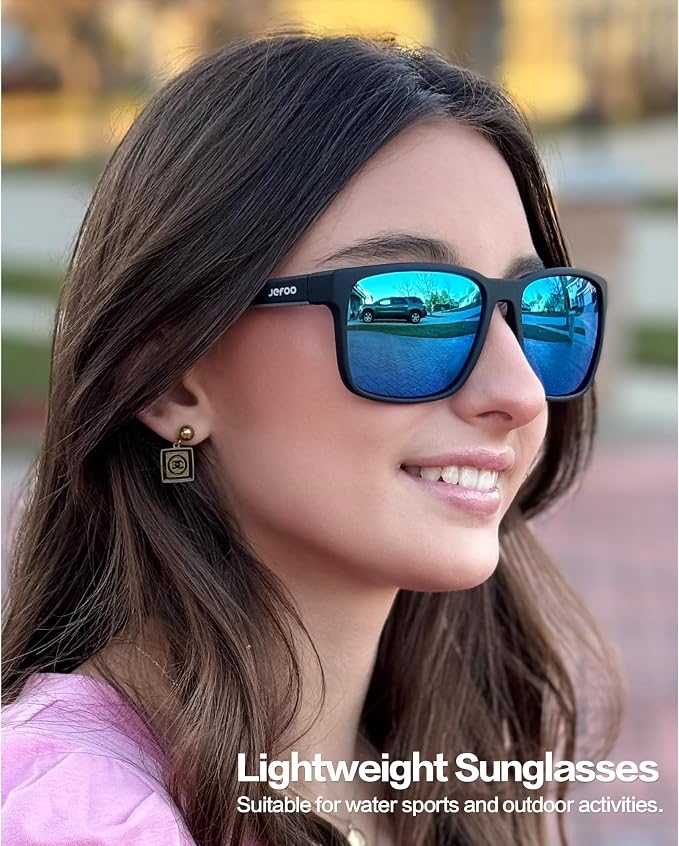 Jefoo Polarized Fishing Sunglasses for Men Women Kayaking Surfing Driving Lightweight Sports Sun Glasses UV Protection