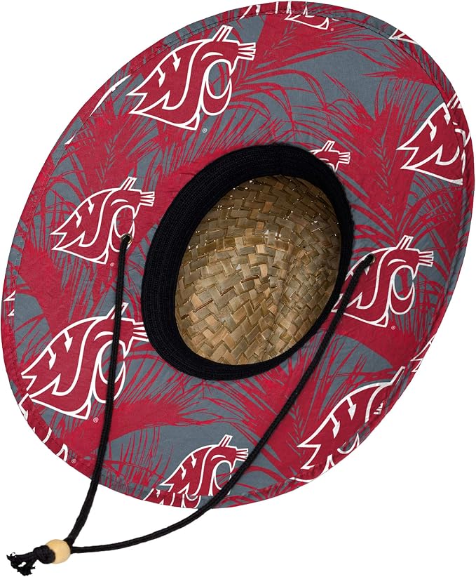 FOCO Men's NCAA College Team Logo Floral Straw Sun Hat