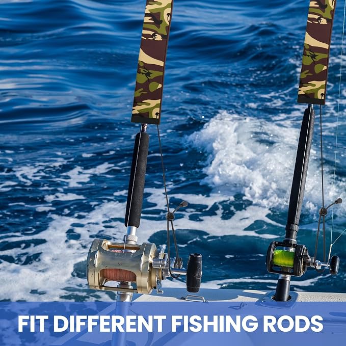 Neoprene Camo Fishing Rod Sleeves,Fishing Pole Sleeves,Fishing Rod Socks | UV Resistance,Puncture Resistant, Protect Casting, Spinning, Trolling Fishing Rods, Storage, tangled-free,75in,68in,60in