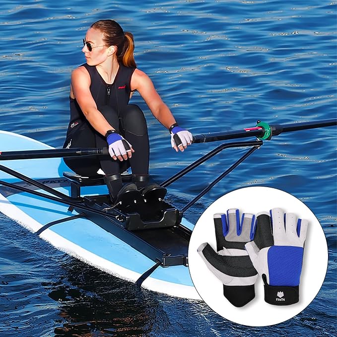 FitsT4 Sports Sailing Gloves 3/4 Finger and Grip Great for Sailing, Yachting, Paddling, Kayaking, Fishing, Dinghying Water Sports for Men and Women