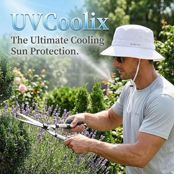 UVCoolix All-Day Comfort Bucket Sun Hat for Men Women,Lightweight Wide Brim UV Protection Boonie Outdoor,Beach,Golf