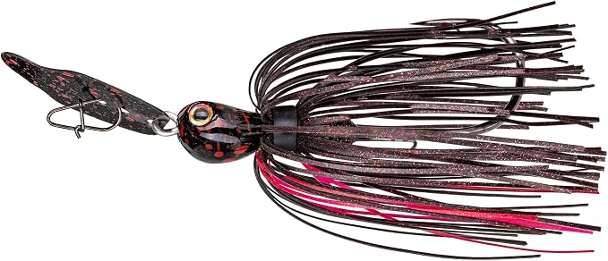 Strike King Thunder Cricket Fishing Lure, Vibrating Swim Jig, Silver Blade, 4/0 Jungle-Style Flipping Hook
