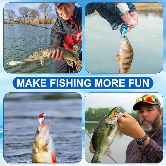 Skylety 10 Pieces Mini Fishing Lures Fishing Hard Baits Hooks Crankbaits Lures Baits Topwater for Freshwater Saltwater Trout Bass Perch with Box