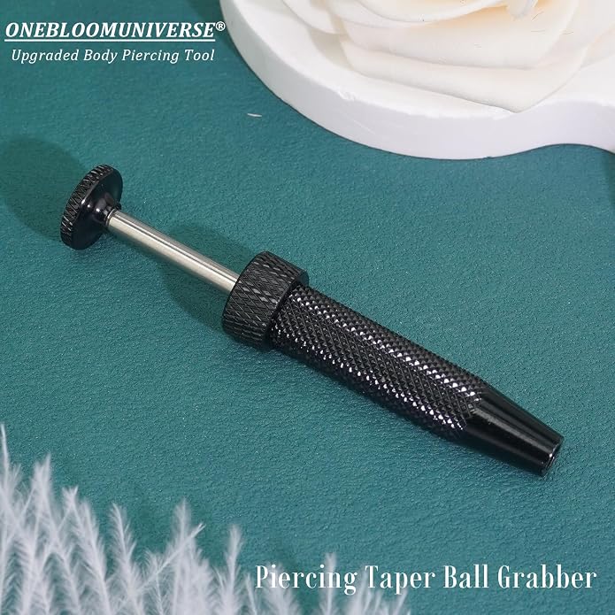 Upgraded Anti-Slip Piercing Ball Grabber Tool with Ergonomic Design for Changing Jewelry, Stainless Steel Jeweler Pick Up Tool 4 Claw Gem Piercing Changing Tool Body Piercing Kit for Ear Nose Lip