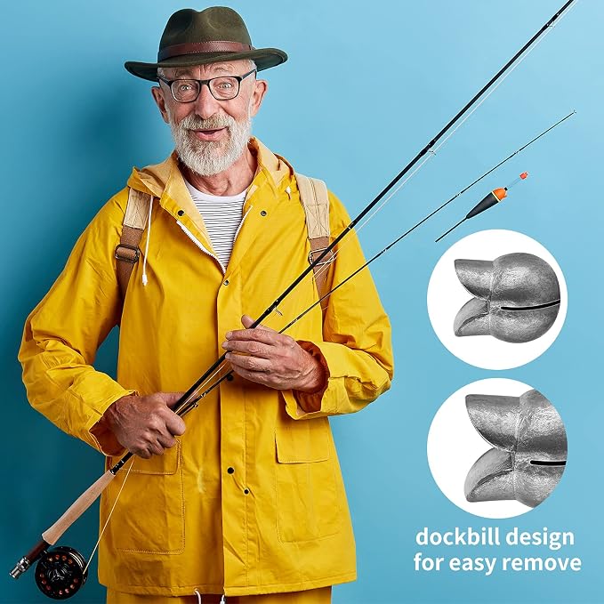 Gejoy 100 Pcs Fishing Split Shot Sinker Kit Removable Round Fishing Egg Weights Sinkers Tackle Set for Fisherman