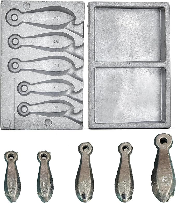 Bank Sinker Mold and Pure Lead Ingots,DIY Bullet Casting,Fishing Sinkers and Fishing Weights