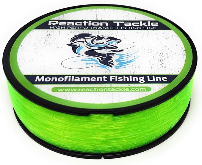 Reaction Tackle Monofilament Fishing Line - Premium Nylon Mono Line, Strong & Abrasion-Resistant, Low Memory for Smooth Long Casts - Freshwater & Saltwater