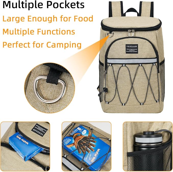 Backpack Cooler Backpack 26 Cans Insulated Leak Proof for Women Men Beach Camping Picnic Fishing Hiking Lunch Backpack Waterproof Cooler