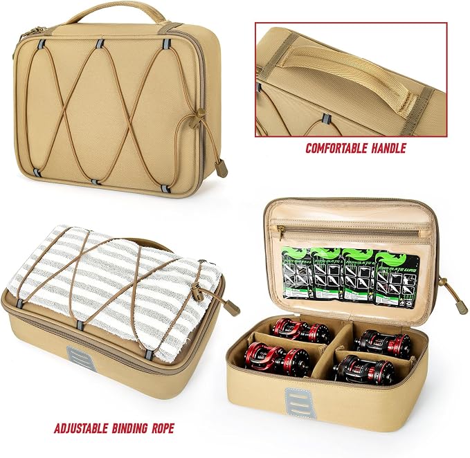 Fishing Tackle Bag, Detachable Fishing Reels Storage Pouch, Fishing Gear Organizer, Durable Angling Equipment, Featuring an Adjustable Shoulder Strap