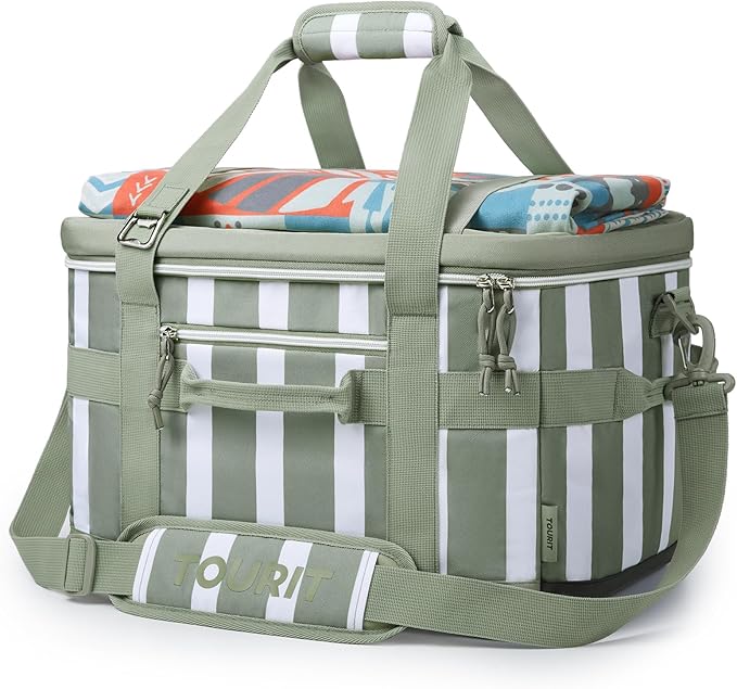 TOURIT Soft Sided Cooler Bag Insulated 30/48/60 Cans, Large Collapsible & Leakproof Ice Chest for Picnic, Beach, Camping, Travel, Sports Fan Coolers